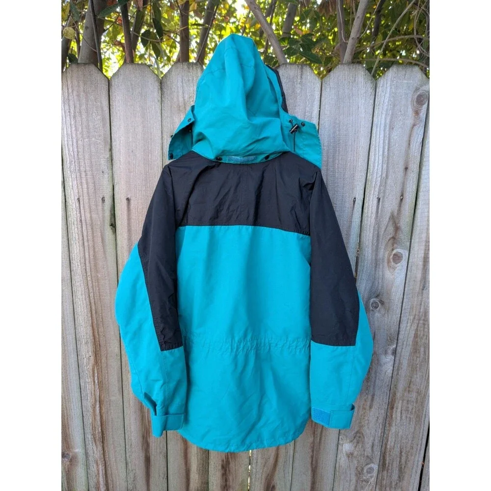 Vintage The North Face Jacket Gore Tex Colorblock Teal Black Large 90s Arapahoe